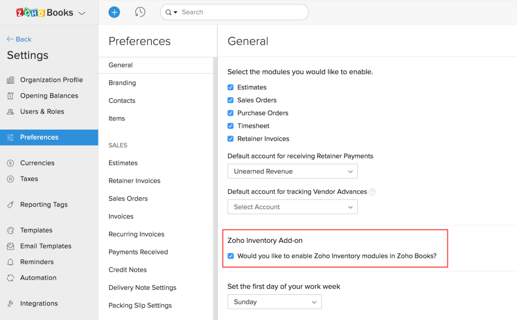 How to Add Inventory in Zoho Books
